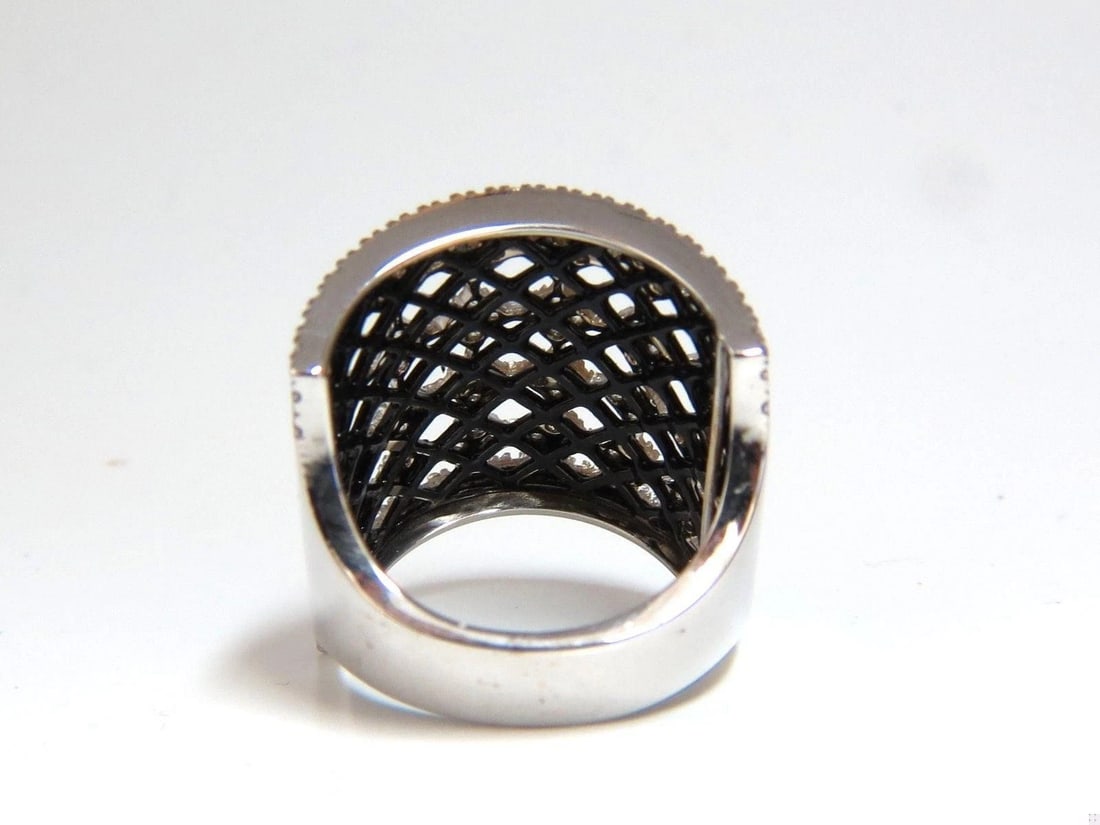 1.82CT NATURAL DIAMONDS BEAD SET SANDWICHED BLACK BAND RING 18KT 10042 *v - 5