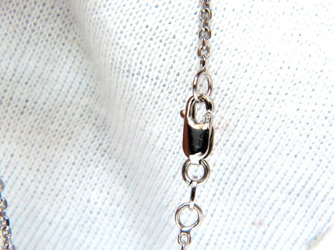 3.26CT ENHANCED FANCY COLOR GREEN DIAMOND NECKLACE SIDE TRILLIANTS 14KT 10035** - 3