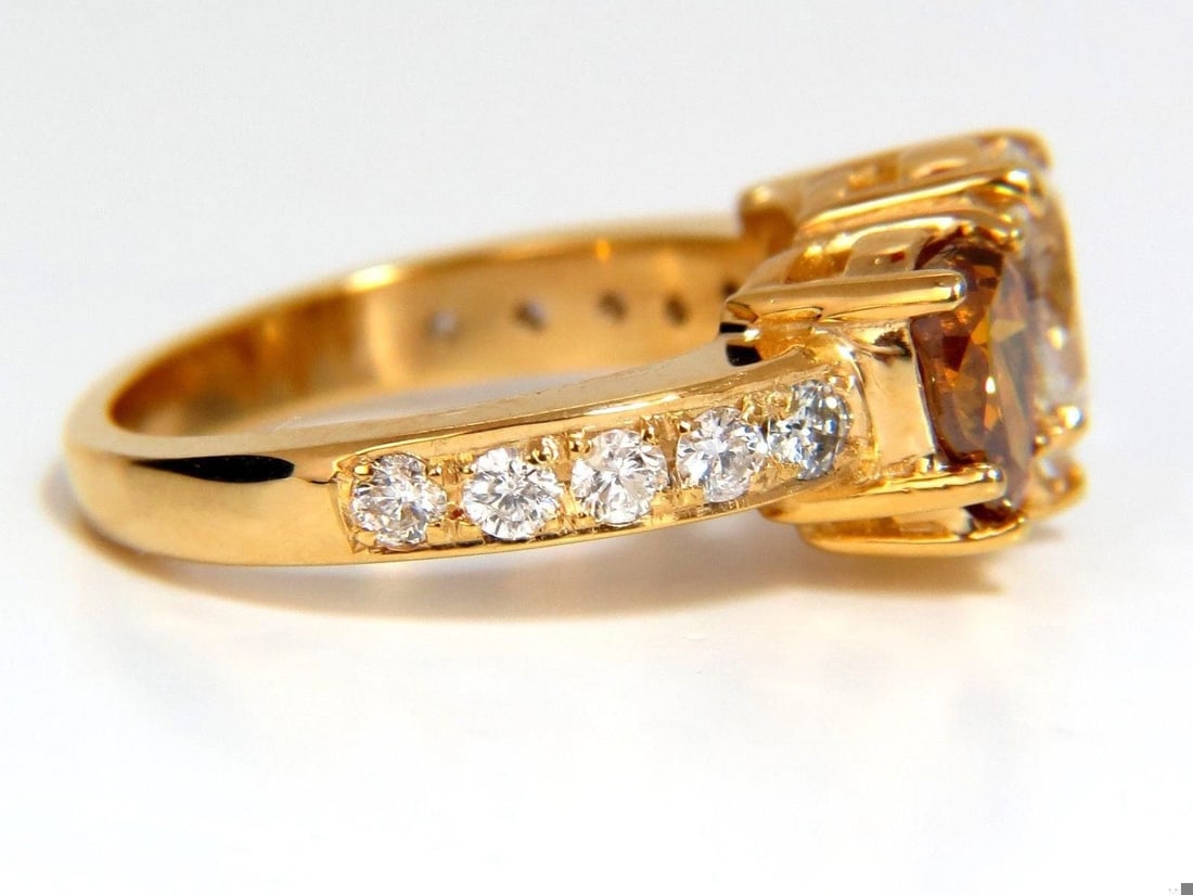 Natural .78ct Pear & 1.52ct Fancy Yellow Brown Diamonds Ring 18kt 10027 *v - 12