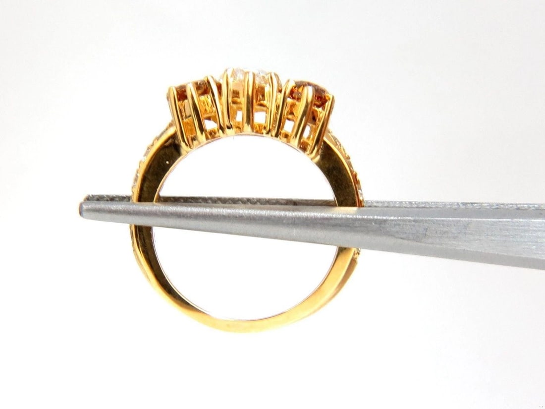 Natural .78ct Pear & 1.52ct Fancy Yellow Brown Diamonds Ring 18kt 10027 *v - 9