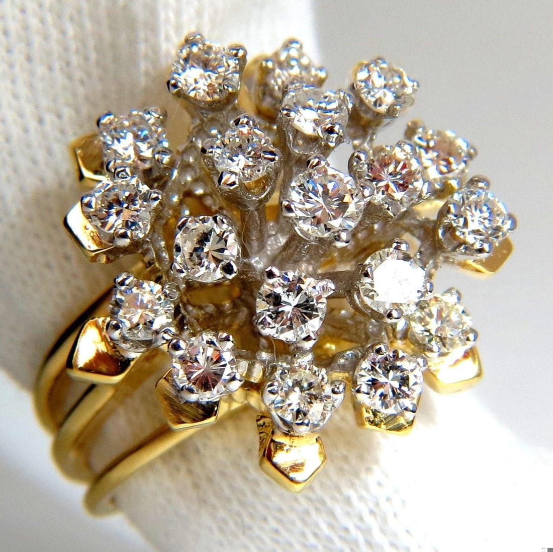 1.90CT NATURAL DIAMONDS FLOATING RAISED COCKTAIL RING 14KT GOLD 10031** (1 of 12)
