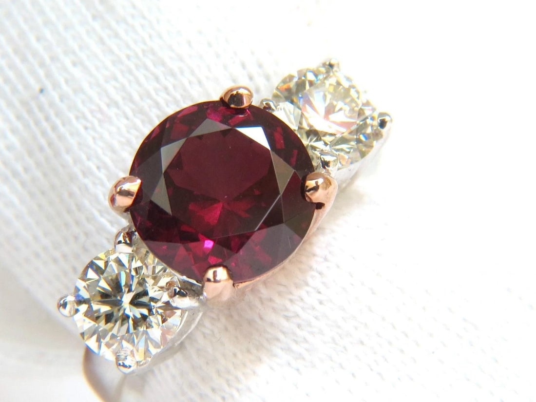 5.13ct Natural Tourmaline Diamonds Ring 14kt Classic Three 10021 *v - 4