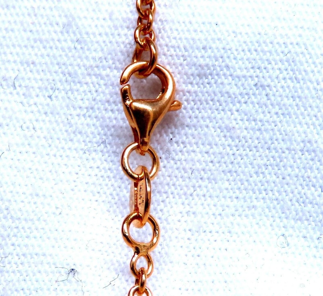 18ct Natural Ruby Sapphire Yard Necklace 14kt Gold ** - 4