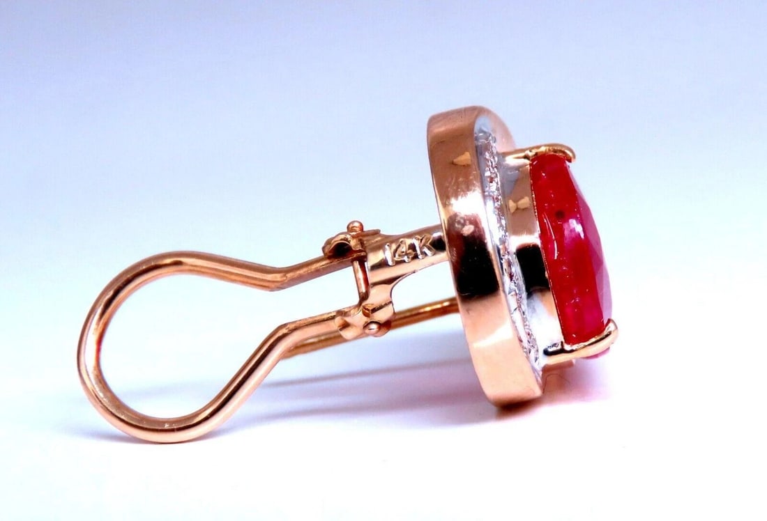 22.25ct Ruby Diamond Clip Earrings 14kt Gold** - 3