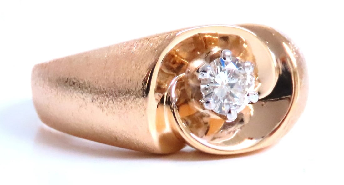 .45ct natural diamond Mens Bright Swirl Ring 14kt Gold 21441 *v - 3