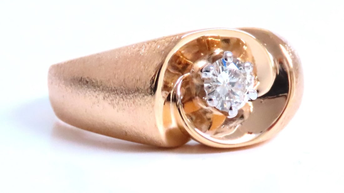 .45ct natural diamond Mens Bright Swirl Ring 14kt Gold 21441 *v - 4