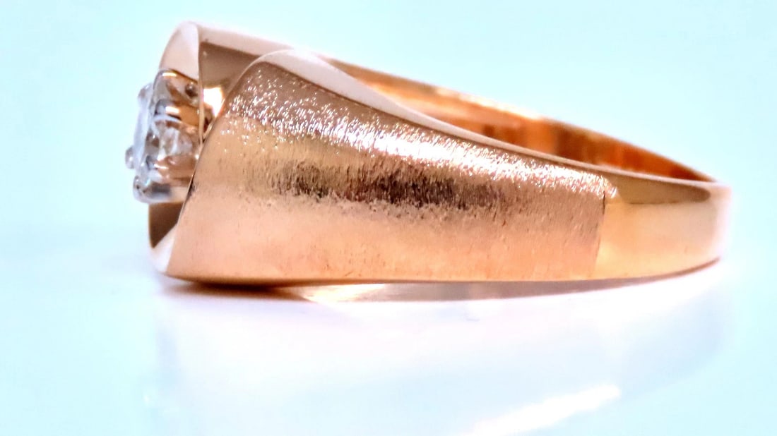 .45ct natural diamond Mens Bright Swirl Ring 14kt Gold 21441 *v - 5