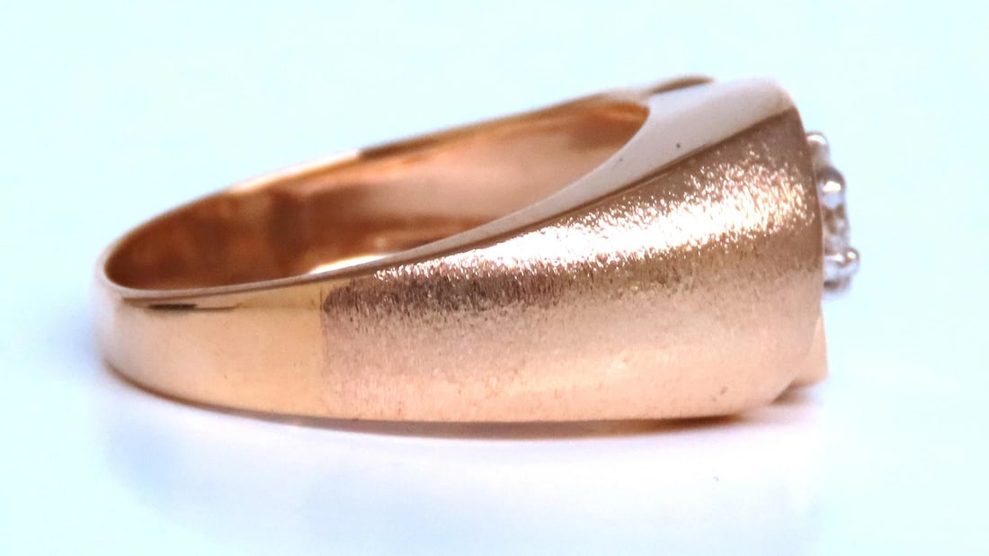 .45ct natural diamond Mens Bright Swirl Ring 14kt Gold 21441 *v - 7
