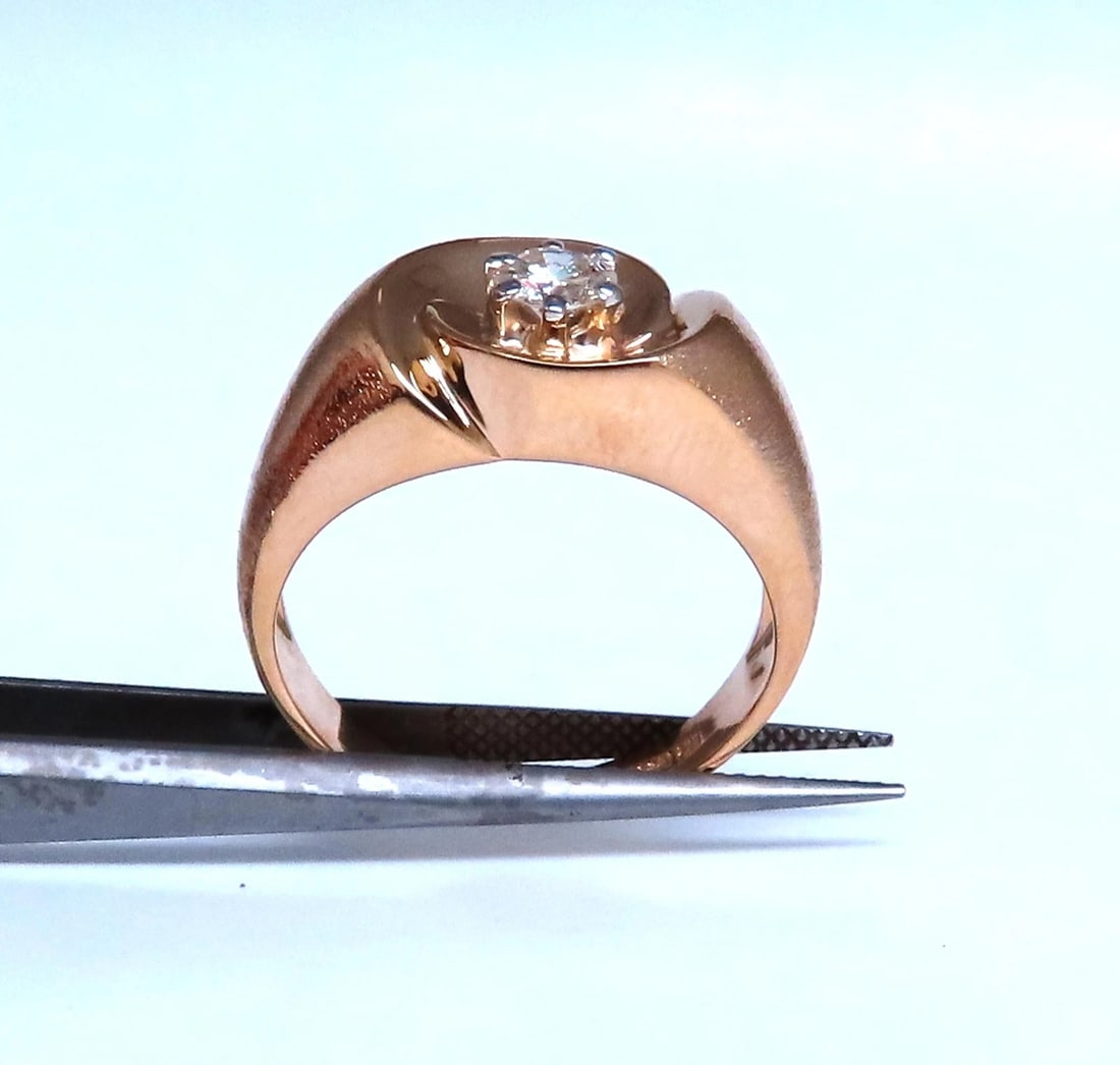 .45ct natural diamond Mens Bright Swirl Ring 14kt Gold 21441 *v - 8