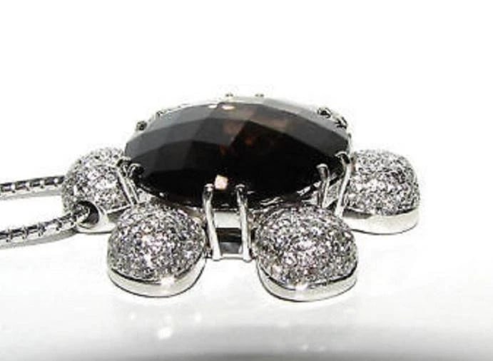 18 Karat 12.50 Carat Checkerboard Topaz Diamond Necklace** - 4