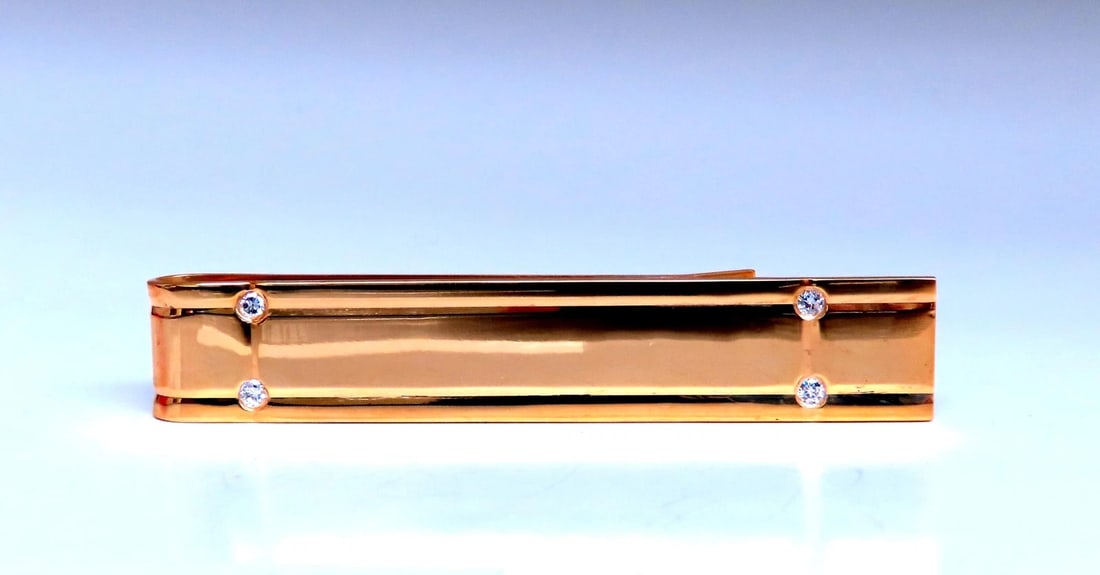 Hashtag Elongated Diamond Tie Bar 14kt Gold 12566** (1 of 5)