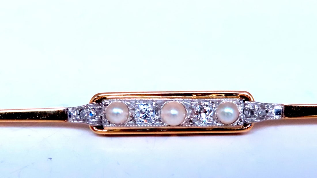 3mm Freshwater Pearl Pin Vintage 14kt 12567** - 4