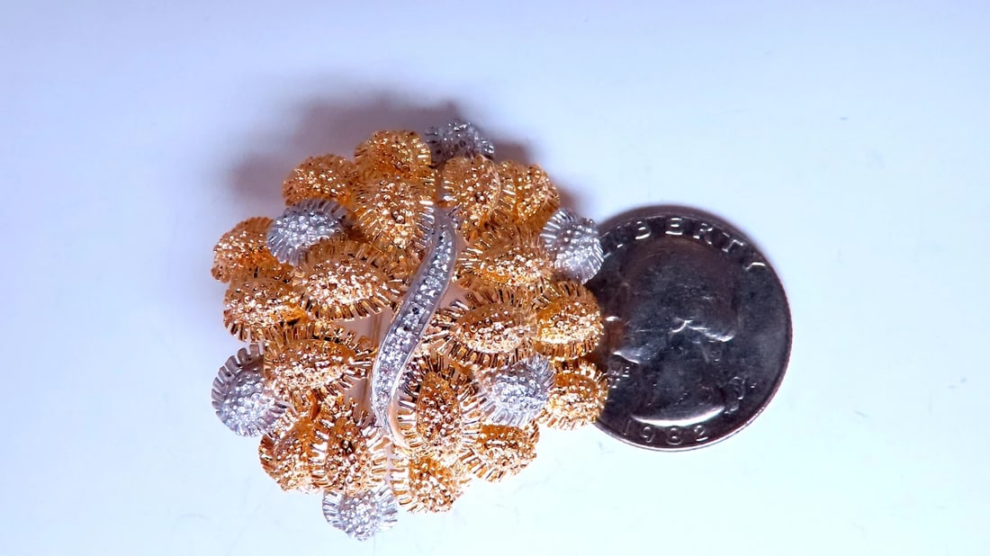 Fern Cluster Brooch Pin 18kt 12568** - 3