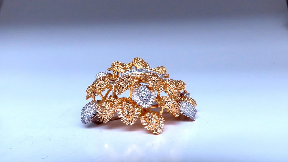 Fern Cluster Brooch Pin 18kt 12568** - 4