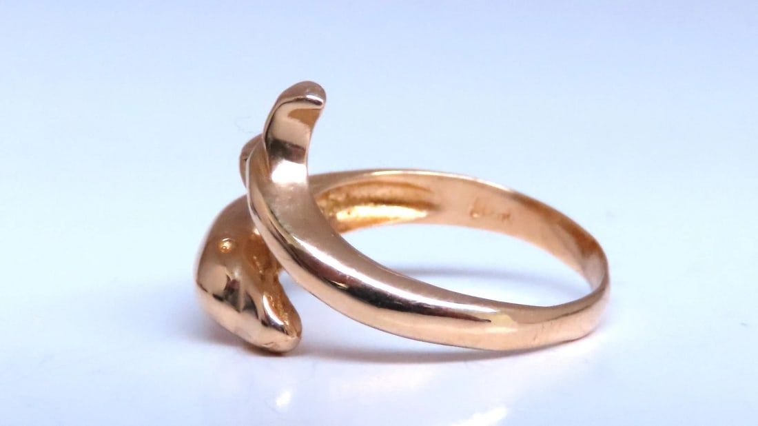 Dolphin Crossover Wrap Ring 14kt Gold 12546** - 3
