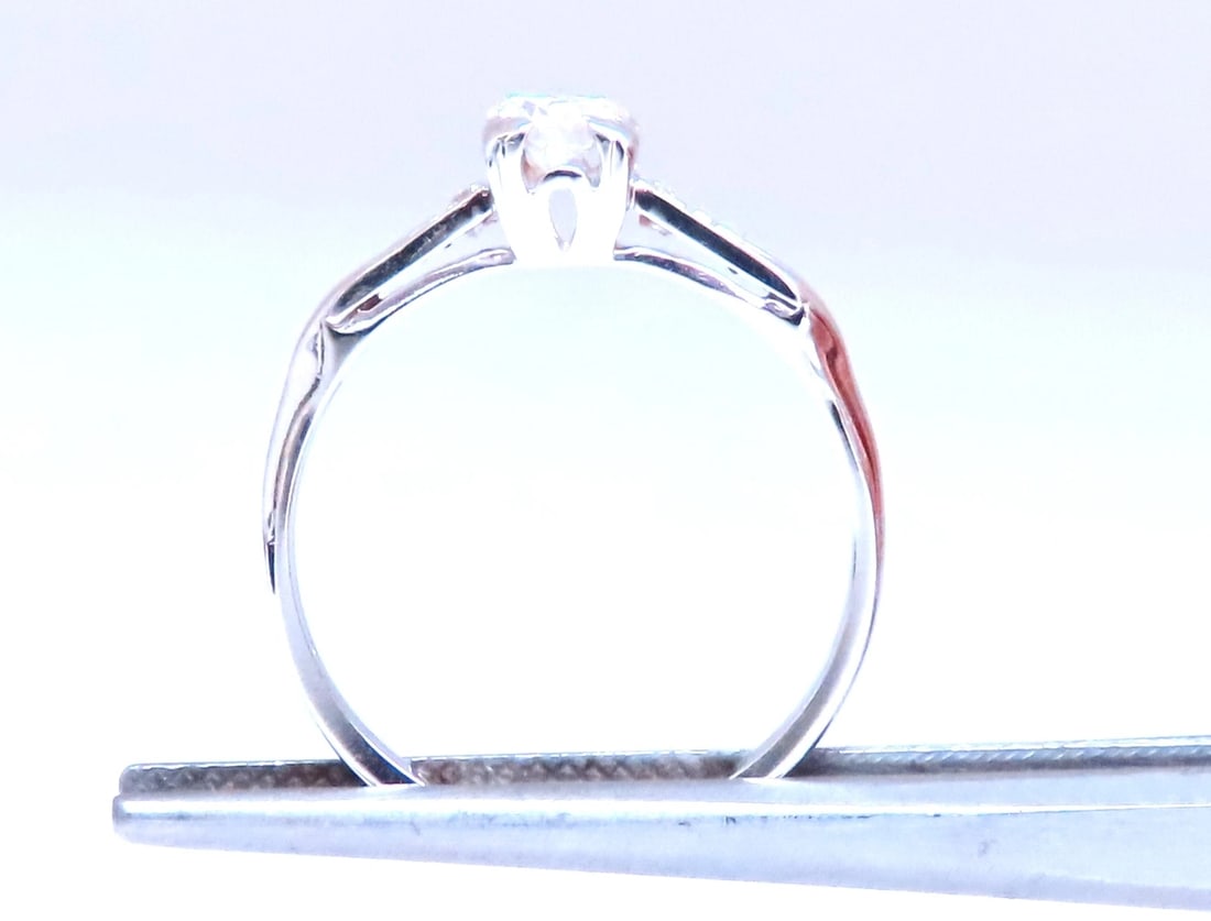 Petite Natural Diamond Engagement Ring 14kt Gold 12547 *v - 3