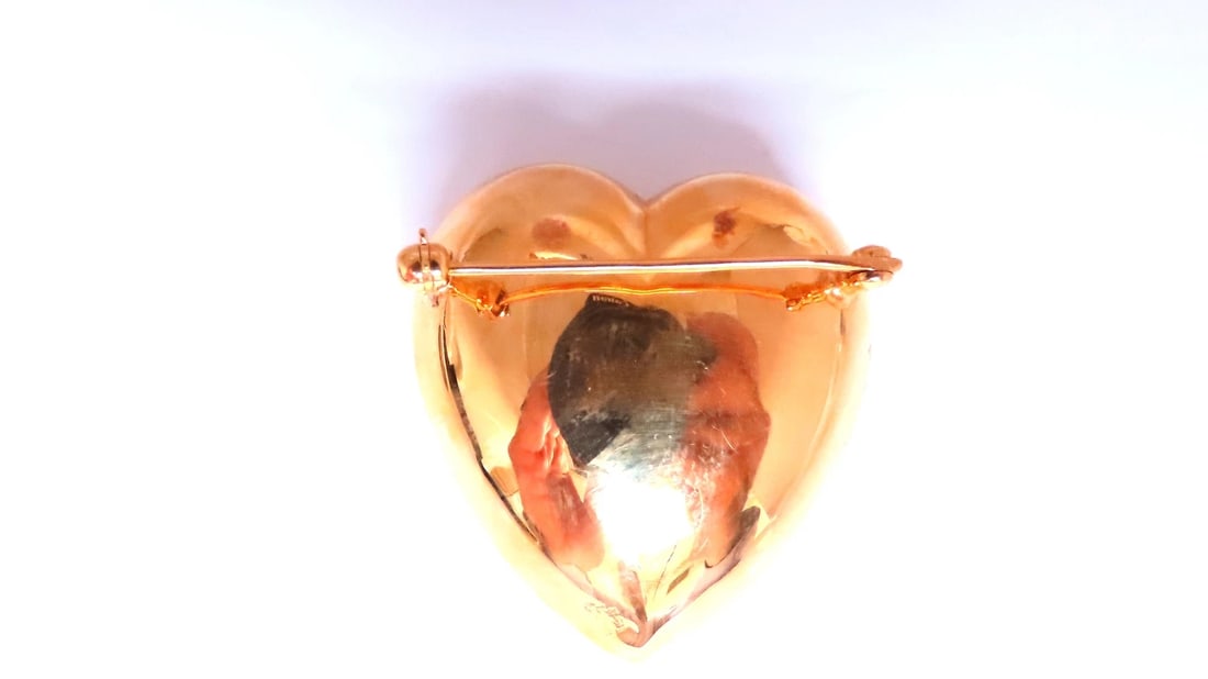 Dome Puff Heart Pin 14kt gold 12539** - 3