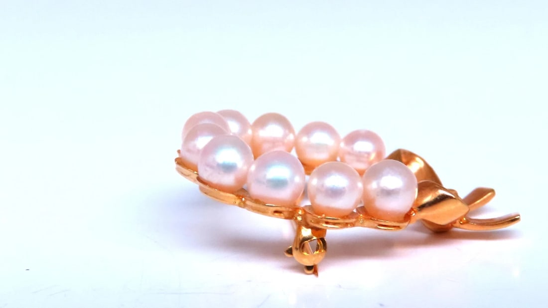 5mm Baroque Pearl Ribbon Crest Cufflink 14kt 12537** - 4