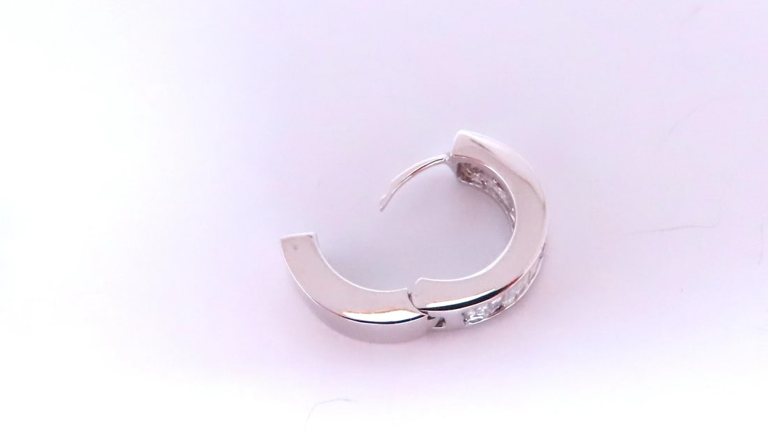 1.35ct Natural Baguette Diamond Hoop Earrings 14KT 12528** - 3