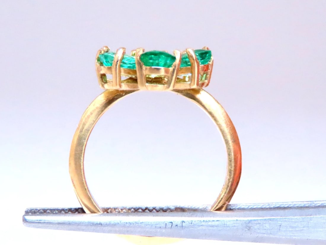 Natural Emerald Diamonds Cluster Earrings Ring Suite 18kt 12503** - 3