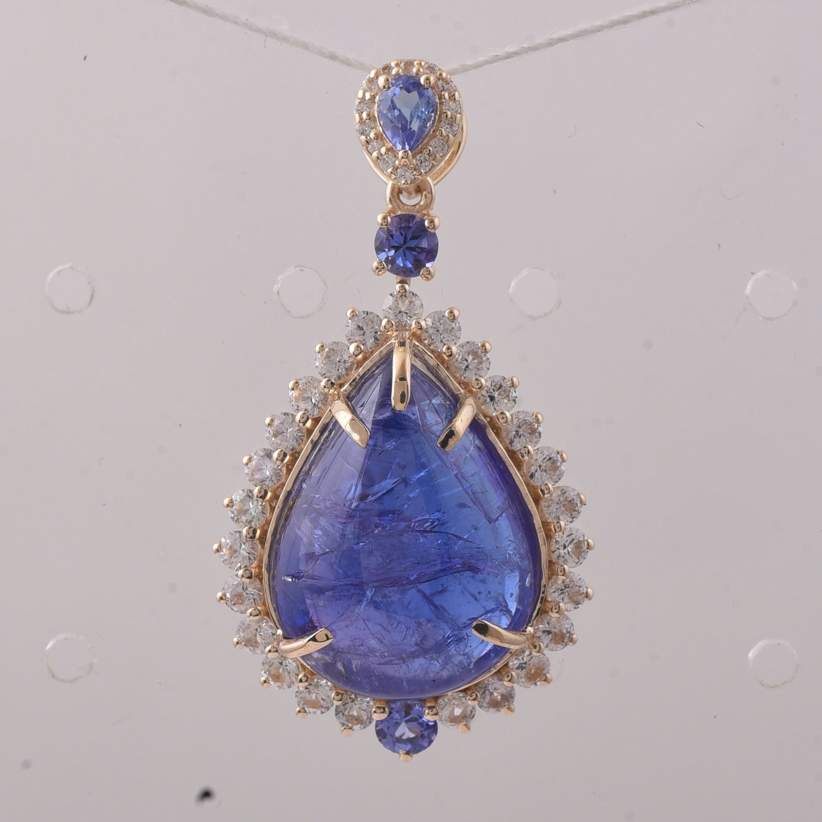 15.28 Ct Pear Tanzanite 9K Gold Pendant (1 of 5)
