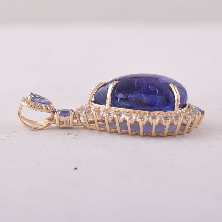 15.28 Ct Pear Tanzanite 9K Gold Pendant - 4