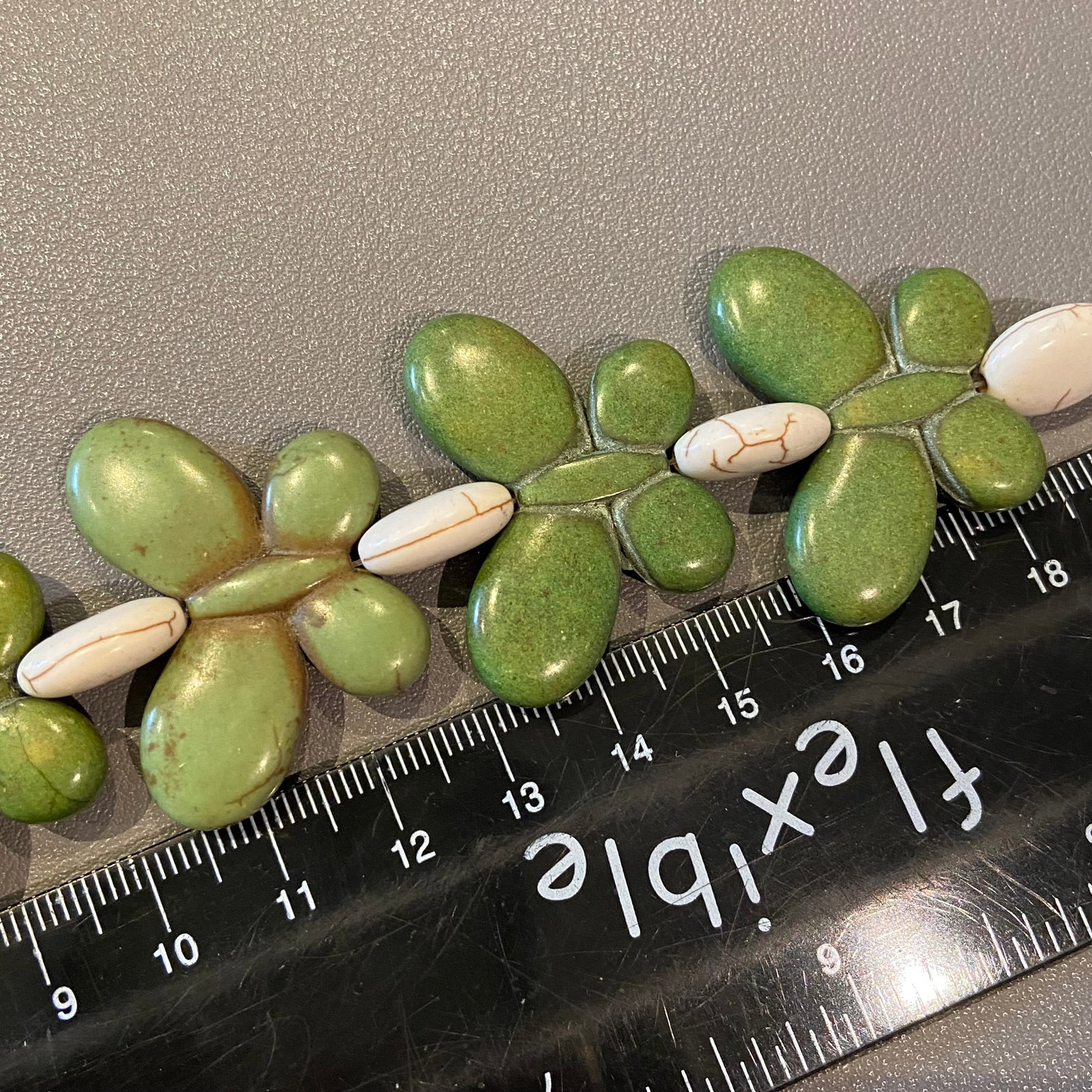 Rare Yakou Mountain green turquoise carved Butterfly Bracelet - 6