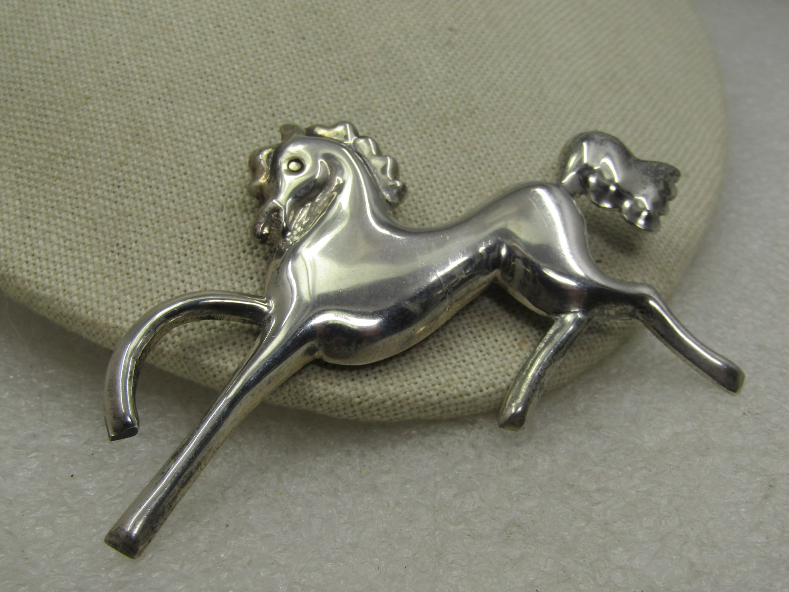 Vintage Sterling Horse Brooch, Mexico, 3.75" by 2" - 2