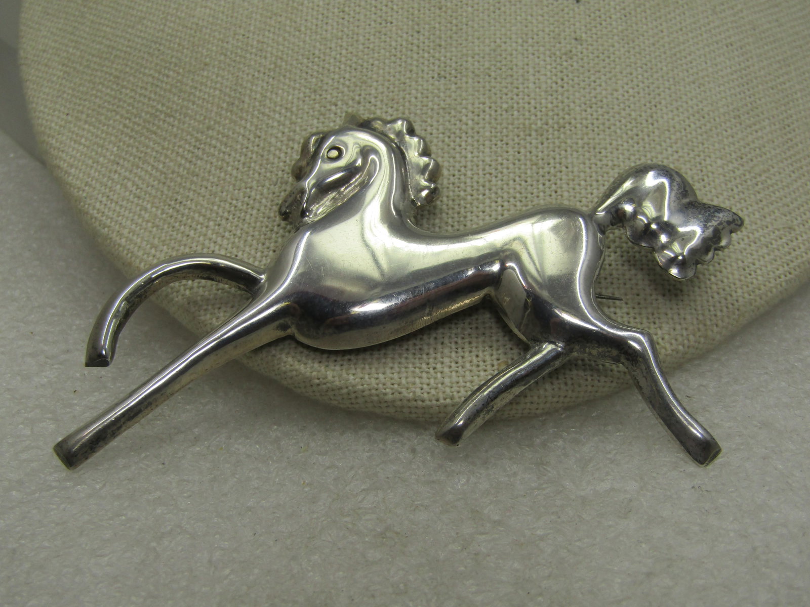 Vintage Sterling Horse Brooch, Mexico, 3.75" by 2" - 3