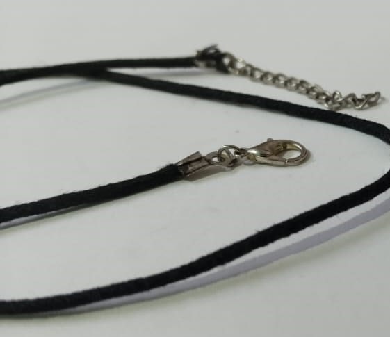 Snowflake Obsidian Oval Pendant With Adjustable Black Cord - 5
