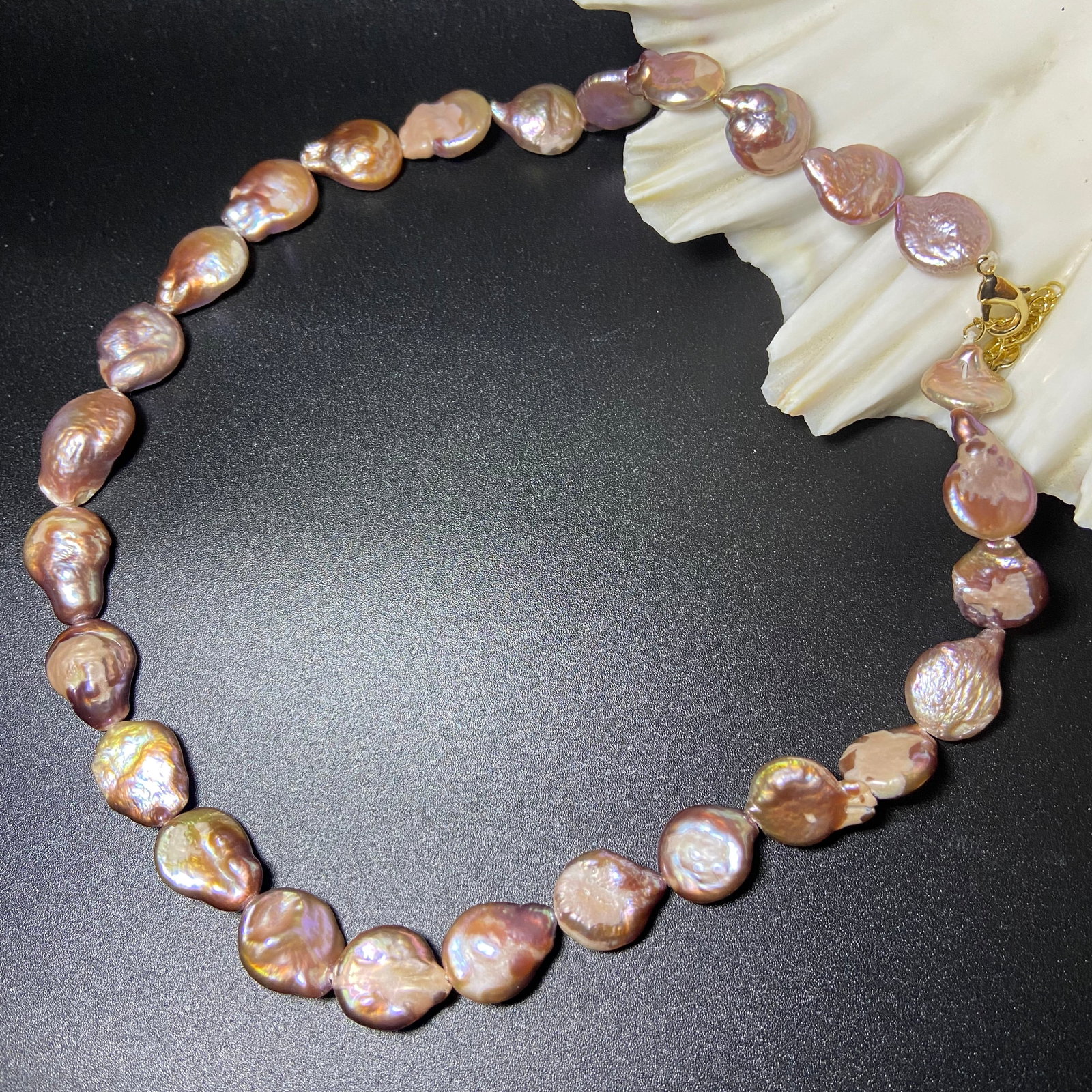 Tahitian Lavender Baroque pearls Necklace - 4