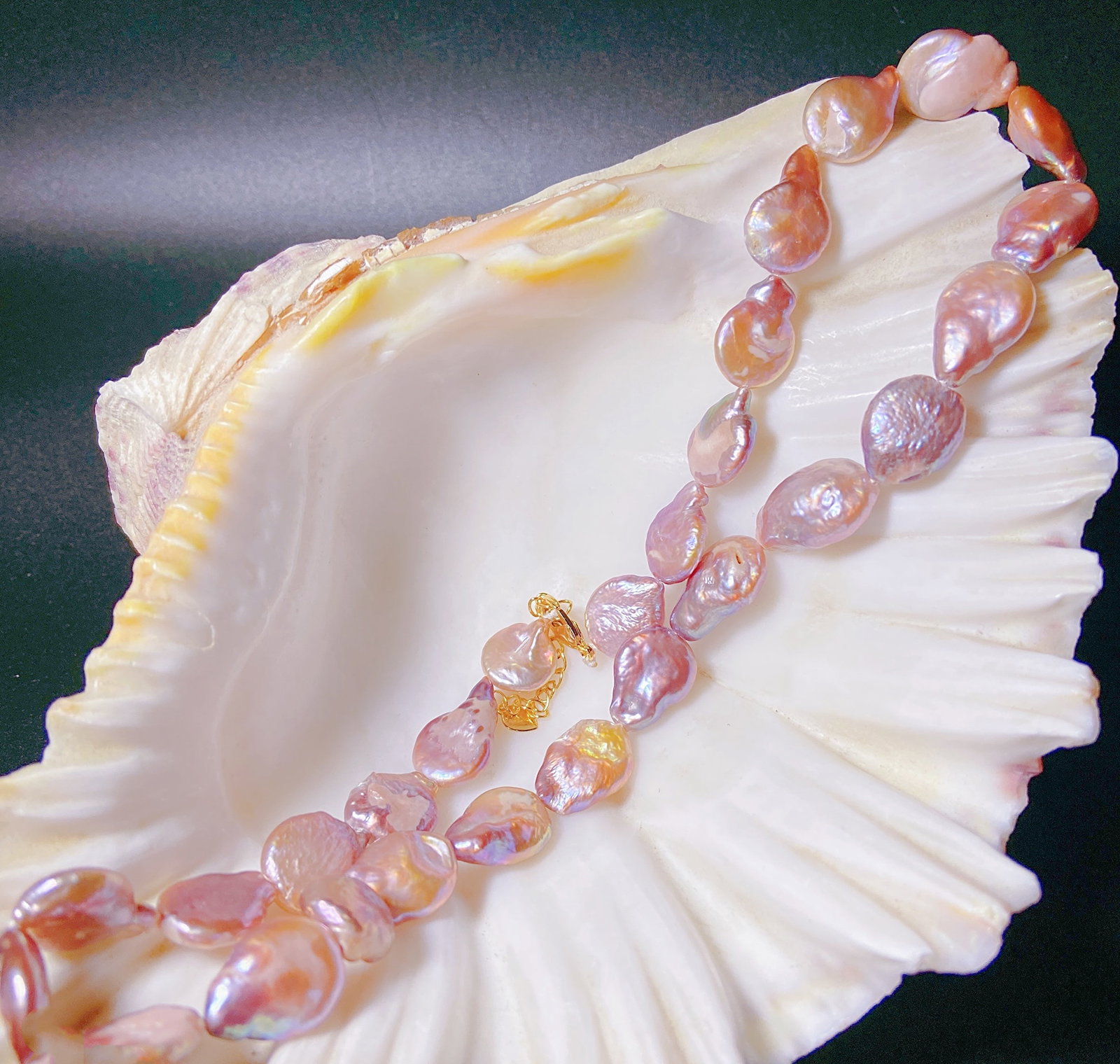 Tahitian Lavender Baroque pearls Necklace - 5