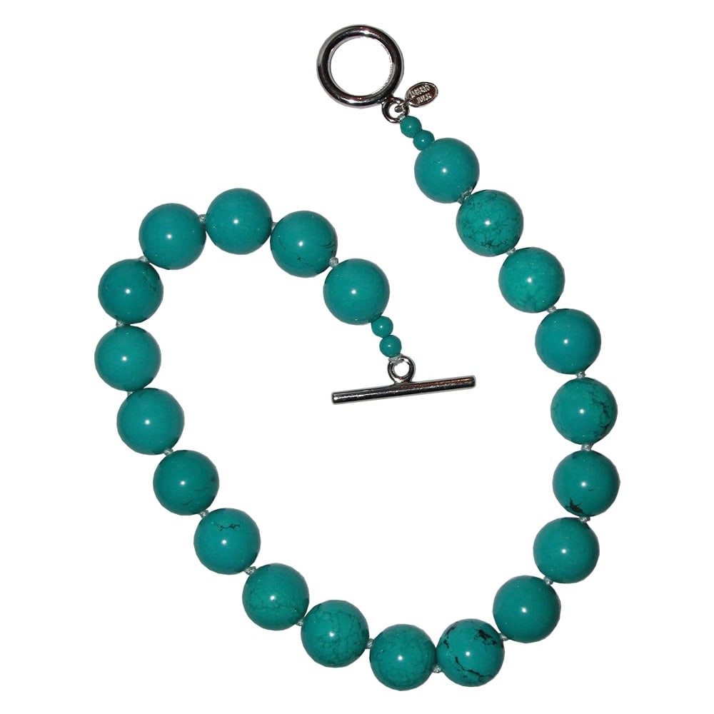 Turquoise Large Beaded Princess Necklace Alberto Juan - 4