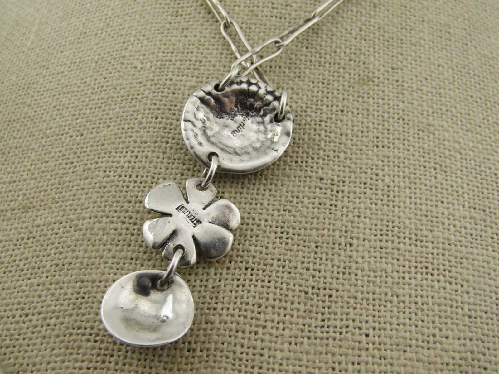 Sherry Tinsman Sterling Floral & Spiral Linked Necklace, 18". 2000-2020 - 4