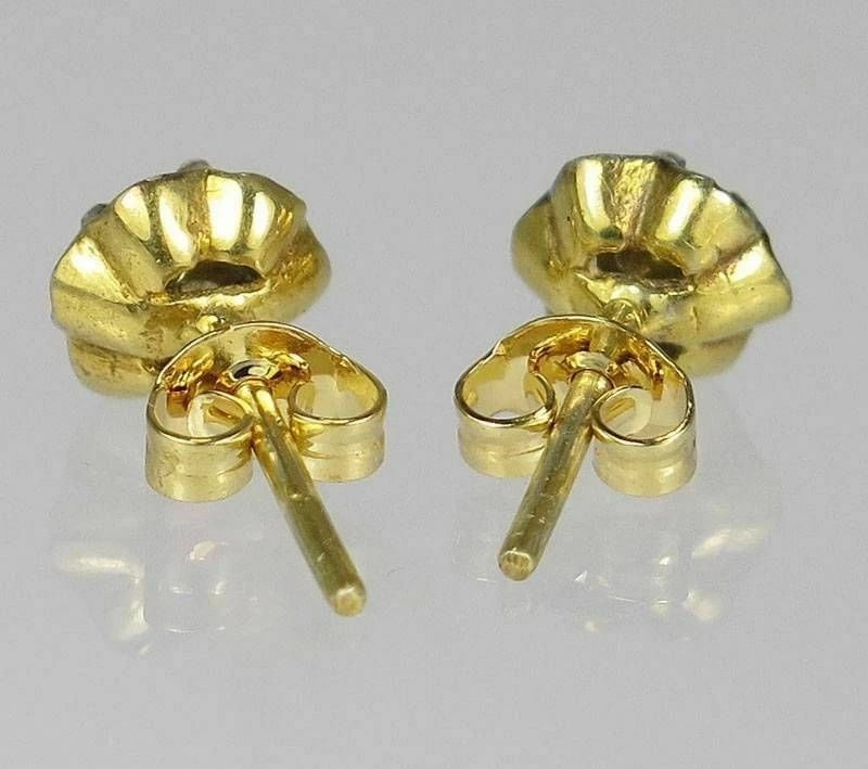 Victorian Rose Cut Diamond Stud Earrings - 5