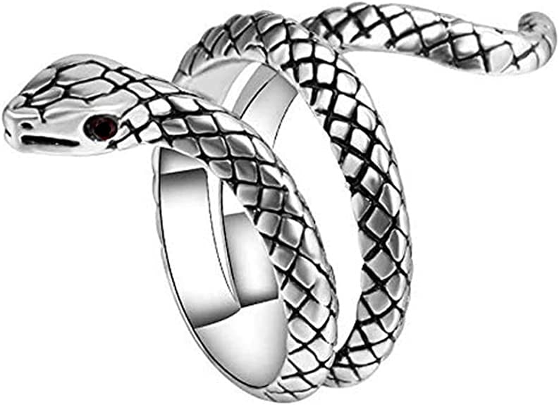 Vintage Snake 925 Silver Gothic Punk Ring: Title: Vintage Snake 925 Silver Gothic Punk Ring Description:Snake Ring 925 Sterling Silver Dragon Paw Rings Men Ring Gothic Snake Rings Punk Jewellery Slytherin Adjustable Rings for Women Men Silver 