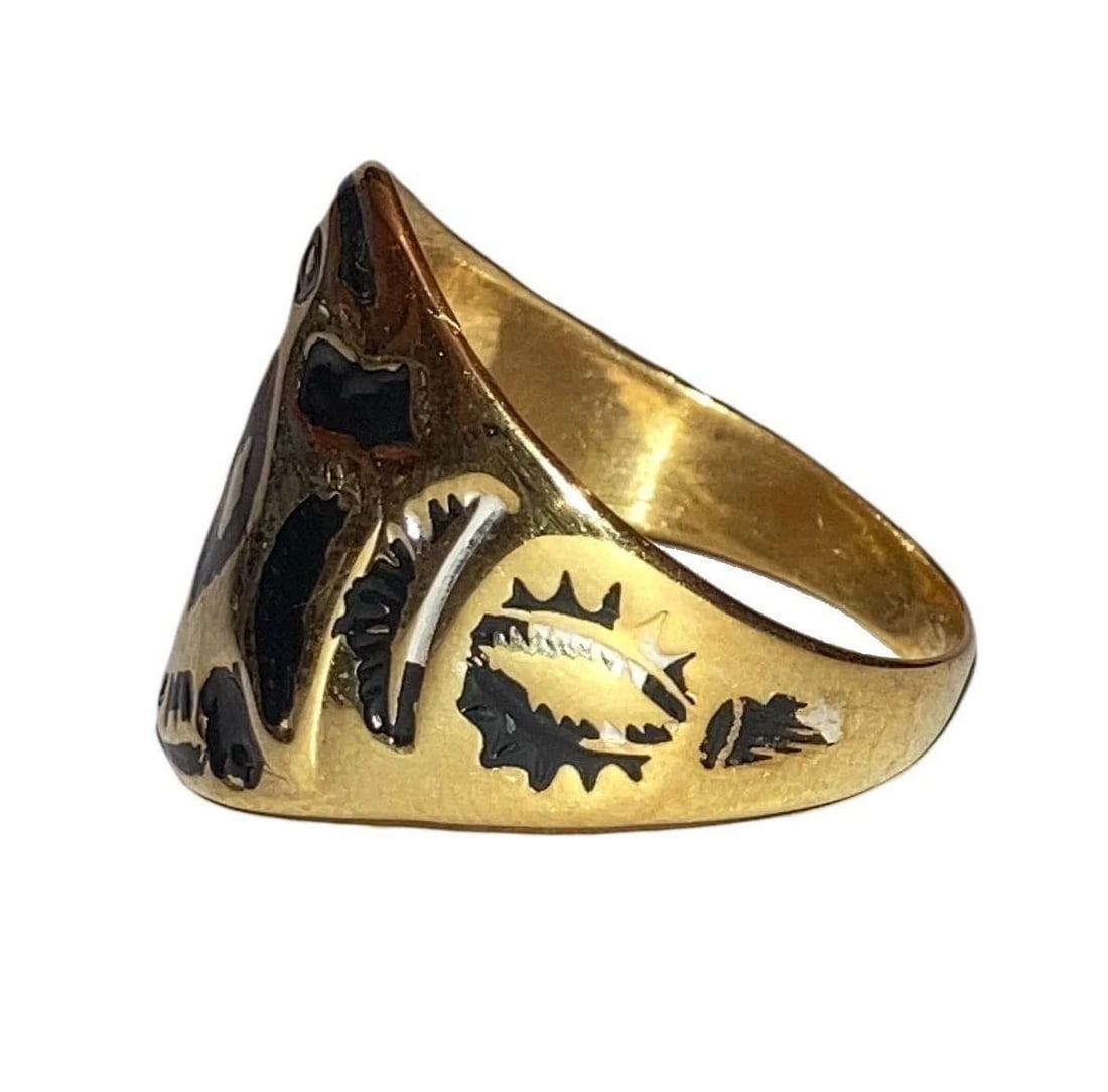 18 Gold Vermeil Sterling Tribal Inspired Thunderbird Ring Alberto Juan - 4
