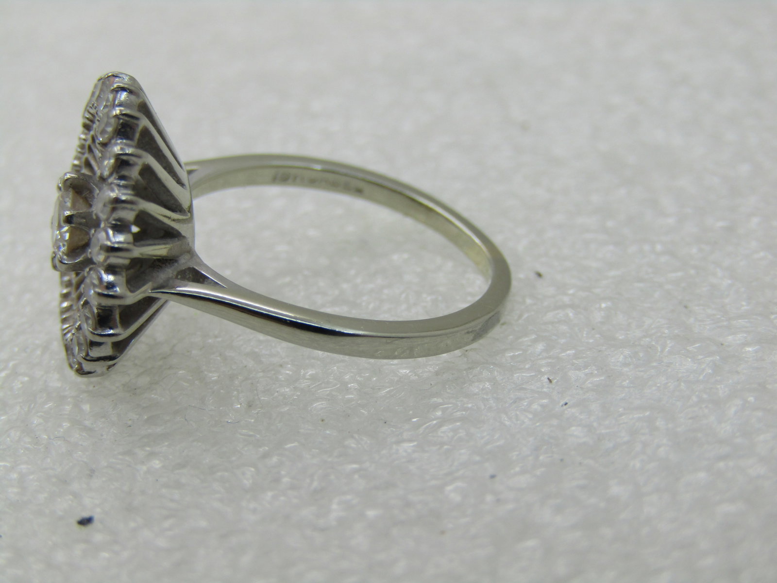 Vintage Jabel 18kt Diamond Halo Ring, Sz. 6.5, Early 1900's, .53 TCW - 10