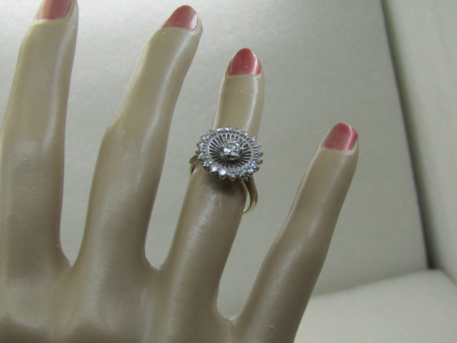 Vintage Jabel 18kt Diamond Halo Ring, Sz. 6.5, Early 1900's, .53 TCW - 14