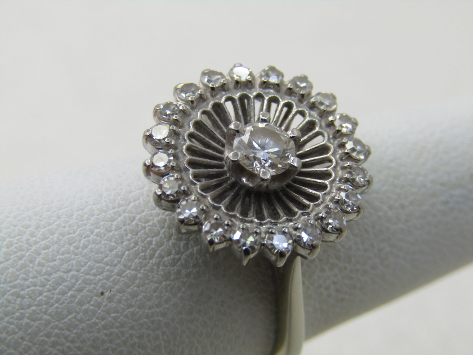 Vintage Jabel 18kt Diamond Halo Ring, Sz. 6.5, Early 1900's, .53 TCW - 3
