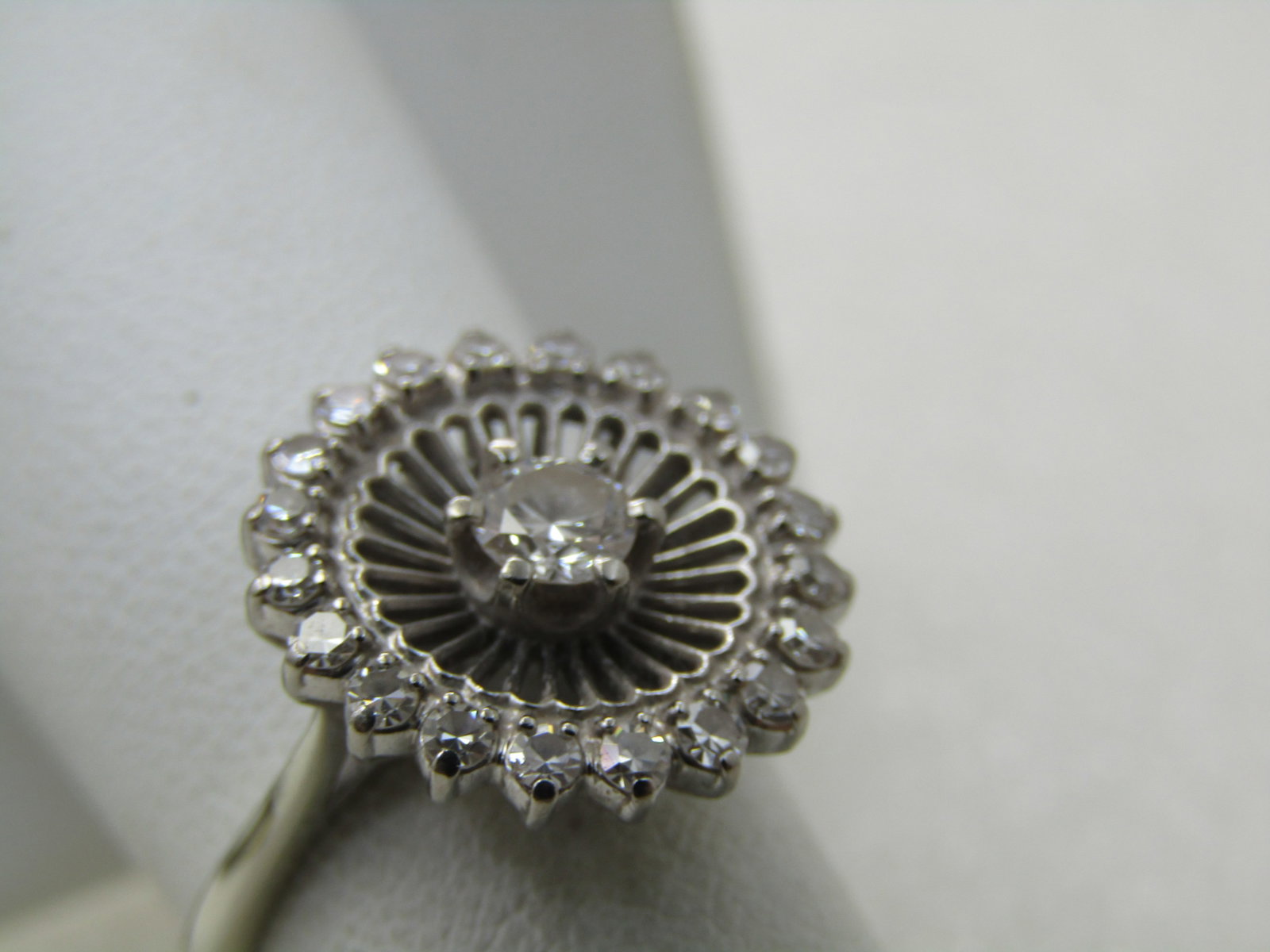 Vintage Jabel 18kt Diamond Halo Ring, Sz. 6.5, Early 1900's, .53 TCW - 4