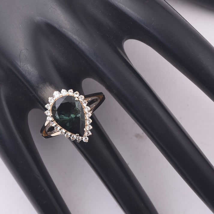 4.24 Ct Pear Tourmaline 9K Gold Ring - 2