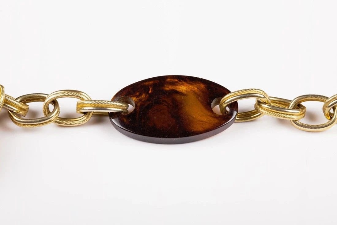 YSL Faux Tortoise Shell Lucite Necklace - 3