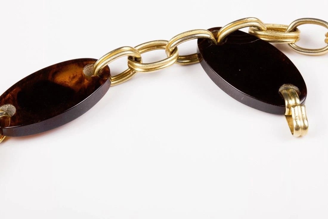YSL Faux Tortoise Shell Lucite Necklace - 6