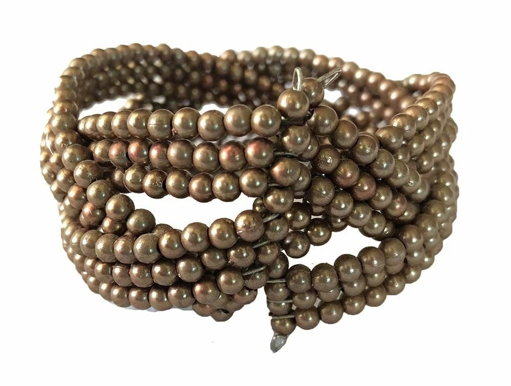 New Brown Rigid Similated Pearl Bracelet. - 2