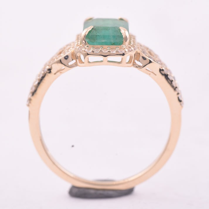 1.73 Ct Octagon Emerald 9K Gold Ring - 4