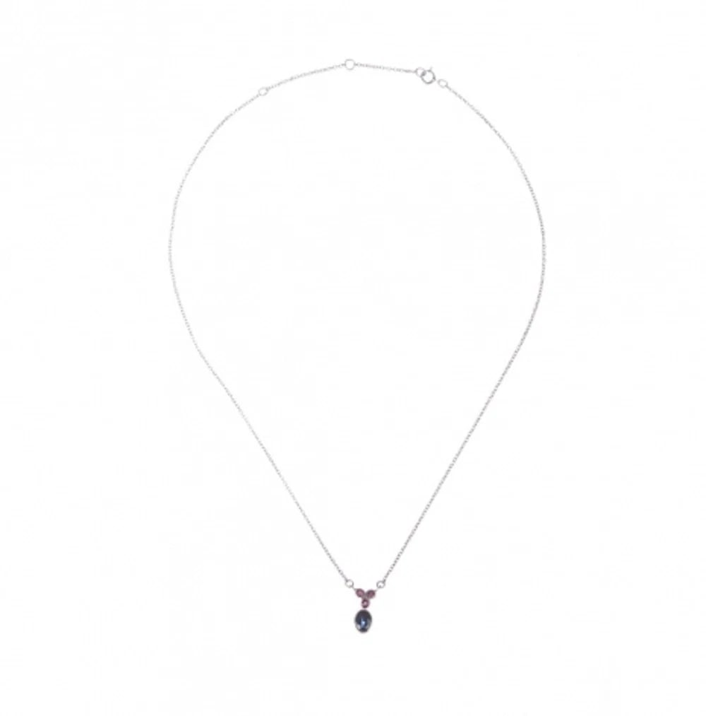 Sterling Silver Blue Sapphire and Ruby Necklace Alberto Juan - 4