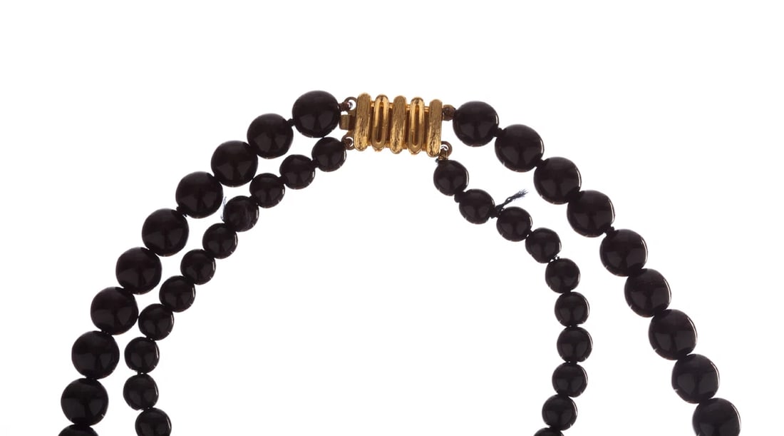 Balenciaga Black Enamel Flower Necklace - 5