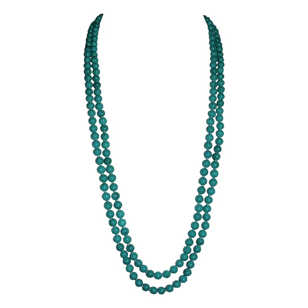 Turquoise Beaded Flapper Rope Necklace Alberto Juan - 4