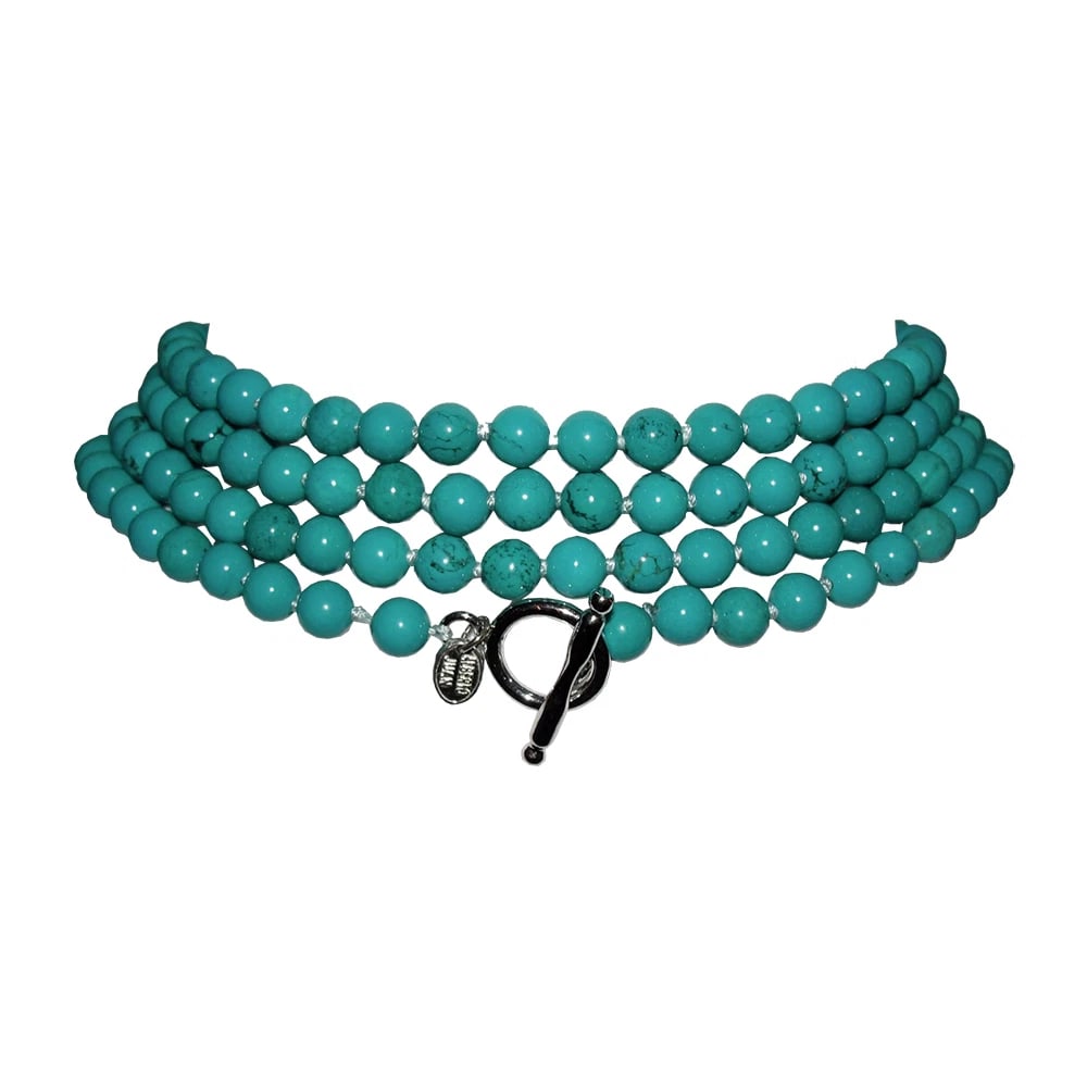 Turquoise Beaded Flapper Rope Necklace Alberto Juan - 7